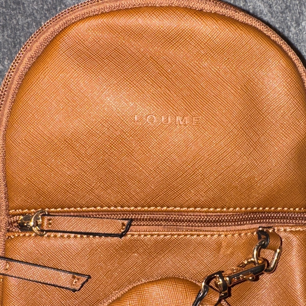 LOUME- NWOT Cognac color Crossbody bag with coin purse- Unisex - Picture 6 of 14
